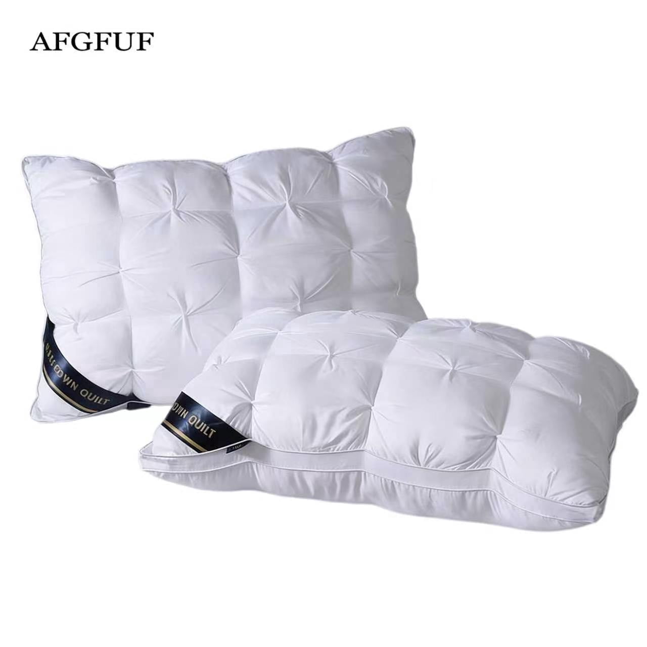 AFGFUF 2-Pack Standard Size Twisted Bed Pillows, 20" x 16.5" Soft Plush Down Alternative, White