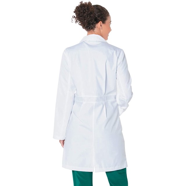 Landau Women's Essential Lab Coats Classic Relaxed Fit Breathable Fade Resistant 5 Pockets Button Full-Length Notebook Lab Coat Scrub, Style 3165