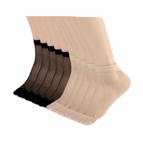 Eryueer 10 Pairs Sheer Socks Women - Lightweight Women's Ankle High Sheer Socks - Reinforced Toe Hosiery Stockings for Women