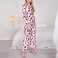 thumbnail image 3 of Fotbe Lilies Flowers Conjunto de Pijama de Manga Larga para Mujer con Estampado, Ropa de Dormir de 2 Piezas, Conjunto de Casa Suave y Cómodo con Bolsillos-Small, 3 of 7