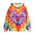 thumbnail image 5 of Piuwrlz Winter Hoodies for Kids Girls Boys Printed Hood Sweatshirts Pocket Long Sleeved Round Neck Tie Dyeing Hoodie Pullover Yellow Size 9 Years, 5 of 6