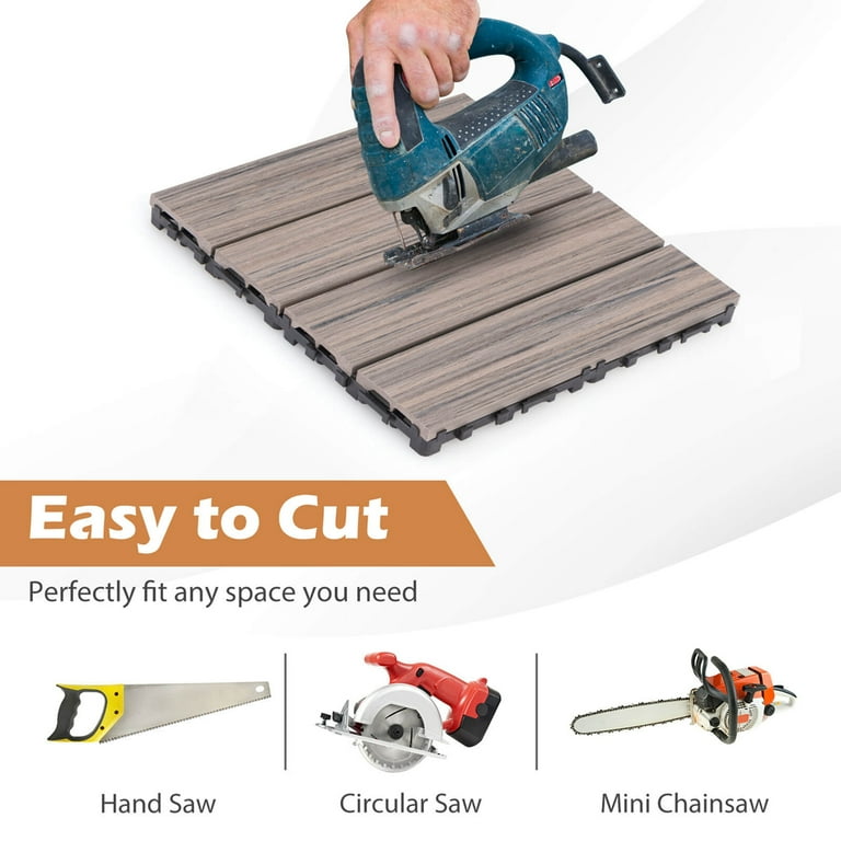 TK　1027 Costway 18 PCS Interlocking Deck Tiles Anti-slip Floor Tiles