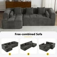 thumbnail image 4 of 101" Sectional Cloud Couch for Living Room, Boneless L Shaped Sofa with 26.4" Deep Seat, Side Pockets and Curved Armrests, No Assembly Required, Grey, 4 of 10