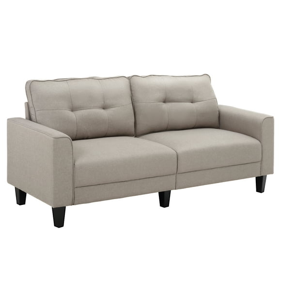 HOMCOM Loveseat Sofa Upholstered Seat Linen Fabric Couch for Living Room