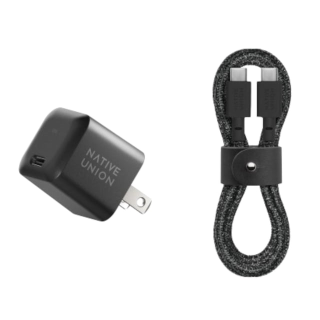 Cargador de Pared y cable USB C a C NATIVE UNION 30W Negro