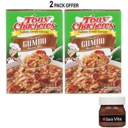 Tony Chachere's, Cajun, Gumbo, Rice Dinner, 1 Box, 8 oz, Shelf Stable, No MSG, Nut-Free