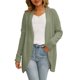 thumbnail image 1 of Suéter con Capucha para Mujer Abrigo Moda Frente Abierto Tejido Irregular Color Puro Cárdigan Informal para Mujer para Otoño Invierno Mujer Verde Guisante M, 1 of 6
