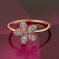 thumbnail image 2 of KIRAN FINE JEWEL Round Blue Topaz Flower Dasiy Ring Rose Gold Plated 925 Sterling Silver Wedding Women Gemstone Statement Jewelry Gift For Her, 2 of 5