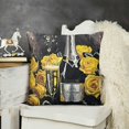 thumbnail image 2 of Flower Throw Pillow Covers Black Yellow Rose Text Love Gorgeous Woman Heart Necklace Decorative Square Pillowcases for Sofa Bedroom Living Room Decor Gift (Yellow), 2 of 5