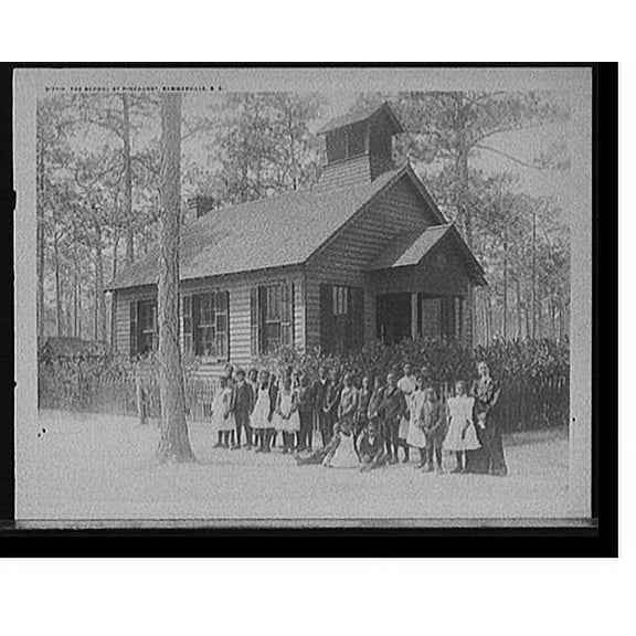 Historic Print, The School at Pinehurst, Summerville, S.C., 16" x 20"