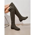 thumbnail image 2 of Women's Suede Knee High Boots - Elegant Fashionable Ultra Long Boots With Side Zipper And Sock Design For Autumn & Winter Wearing 2026, 2 of 7