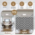 thumbnail image 5 of Black White Geometric Window Privacy Film, Modern Abstract Art Static Cling UV Sun Blocking Heat Control Window Tint Day and Night, Non-Adhesive Reusable One Way Windows Privacy Cover 35.4''x78.7'', 5 of 7