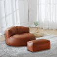 thumbnail image 1 of Sofá individual de suelo con reposapiés, moderno sofá individual de ocio, sillón para dormir, leer, sala de estar, apartamento, dormitorio Marrón, 1 of 8