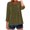 Army Green, variant on Staron Women's Casual Linen Shirt Vintage Round Neck Short Sleeve Loose Blouse Tops with Decorative Buttons, Red S