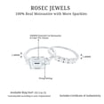 thumbnail image 6 of Rosec Jewels Moissanite Wedding Bridal Ring Set of 2 - 6X8 mm Emerald Cut Engagement Ring with Enhancer - D-VS1 Grade, 18K White Gold, US 6.00, 6 of 7