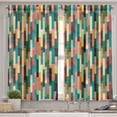 thumbnail image 2 of Ambesonne Retro Valance & Curtain, Colorful Grunge Stripes, 55"x45", Multicolor, 2 of 6