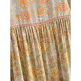 thumbnail image 3 of Vintage Women Tie Neck Floral Print Loose Beach Bohemian Maxi Dresses Robe Lady Rayon Vacation Boho Dress Vestidos, 3 of 4
