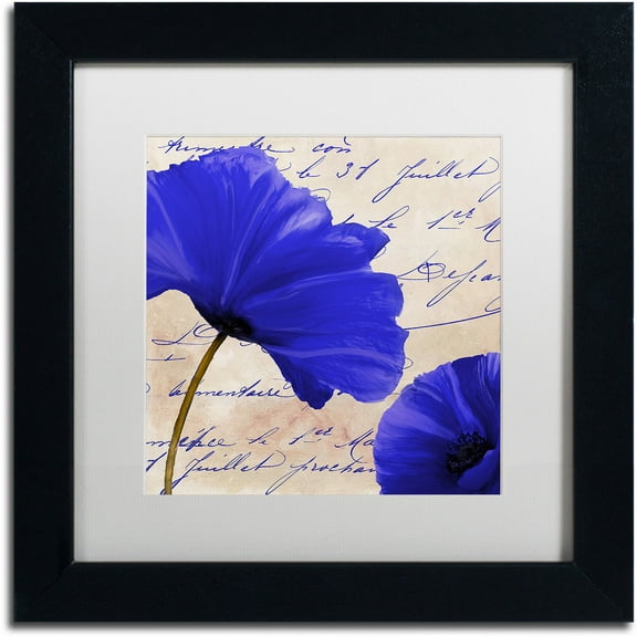 Trademark Fine Art "Coquelicots Bleues II" Canvas Art by Color Bakery White Matte, Black Frame