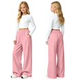 thumbnail image 6 of GiLiling Teen Girls Barrel Sweatpants High Waisted Fleece Baggy School Sweat Pants Barrel Leg Pants High Waisted Baggy Fit Pants (Pink, 11-12 Years), 6 of 7