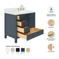 thumbnail image 3 of ARIEL Cambridge 36 Inch Midnight Blue Bathroom Vanity with Sink, Solid Wood, Carrara White Quartz Countertop, 1.5-Inch Edge, Right Rectangular Undermount Sink, 2 Soft Closing Doors, 5 Drawers, 3 of 10