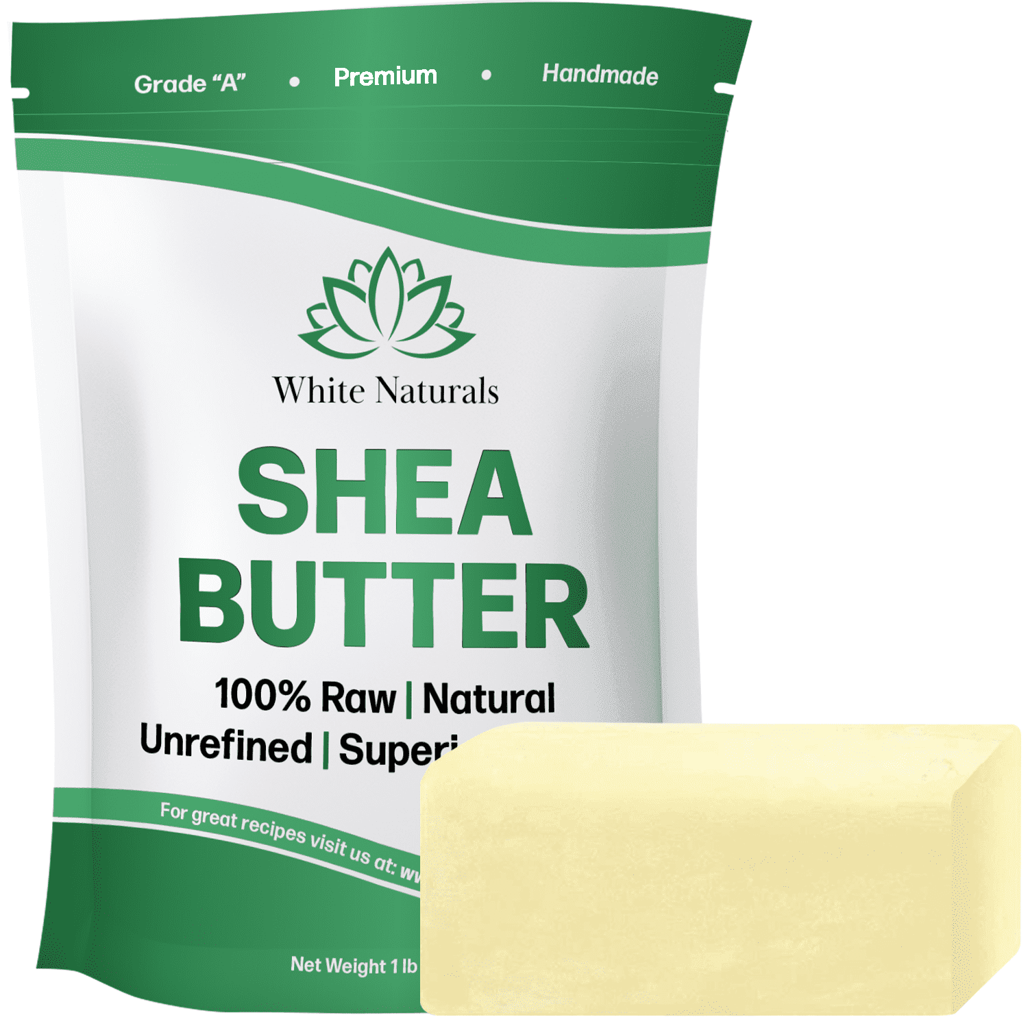 Organic Shea Butter 1 lb (16 oz) Pure, Raw, Unrefined, Grade A, Perfect Skin Moisturizer, Great for DIY Lip Balms, Body Butter and more by White Naturals
