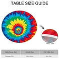 thumbnail image 6 of Colorful Rainbow Tie Dye Spiral Pattern Round Fitted Tablecloth with Elastic Edge,Dining Table Cover Waterproof,Outdoor Round Tablecloth for Camping,Dining,Indoor and Outdoor, 6 of 7