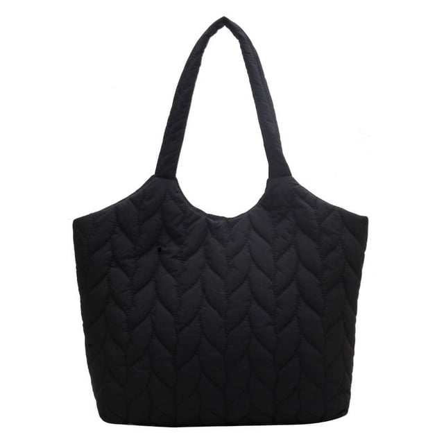 Nvzi Bolsa de lona de esponja para compras de verano, bolsos de hombro, color negro