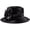 Black, variant on Women Party Church Derby Hat, Satin Cloth Flower Church Hat Female Banquet Fascinator Wedding Formal Hats for Evening Party Prom