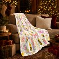 thumbnail image 3 of Buzzing Bee Flowers Easter Theme Whimsical Watercolor Art, Festive Botanical Garden Scene, Warm Flannel Blanket for Sunroom and Reading Nook, Garden Lovers Easter Gift, Festive Home Decor, 3 of 9