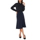thumbnail image 2 of Faldas acampanadas de cintura alta INSPIRE CHIC para mujeres, falda midi de color sólido de negocios casual de los años 1950, color azul marino, 2 of 6