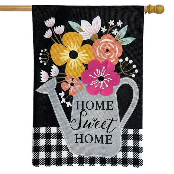 Briarwood Lane Colorful Watering Can Spring Burlap House Flag