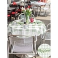 thumbnail image 5 of Outdoor Tablecloth with Umbrella Hole for Patio/Picnic/Party/Camping, Eucalyptus Leaves Waterproof Table Cloth Round Cover Washable, Green Plaid Farmhouse Watercolor (Dia 54"), 5 of 8