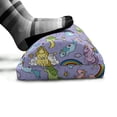 thumbnail image 5 of Rainbow Foot Rest, Colorful Funny Unicorns Flying in Clouds Theme Illustration, Non-Slip Backing Adjustable Ergonomic Memory Foam Leg Support for Office, Mustard Lavender Blue, by Ambesonne, 5 of 5