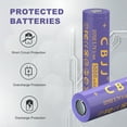 thumbnail image 3 of CBJJ 21700 Rechargeable Batteries 3.7V 5000mAh Flat Top Battery for Flashlights 4Pcs Flat Top, 3 of 6