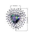 thumbnail image 2 of HANXIULIN Women'S Girl Peach Heart Earrings Studs Zircon Heart Shaped Earrings Jewelry Gift, 2 of 7