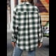 thumbnail image 4 of Camisa Abotonada para Mujer, Camisa A Cuadros, Larga, Solapa, Informal, para Negocios, Trabajo Verde S, 4 of 10