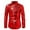 Red, variant on Mens Shiny Sequins Design Silk Like Satin Button Up Disco Party Dress Shirts
