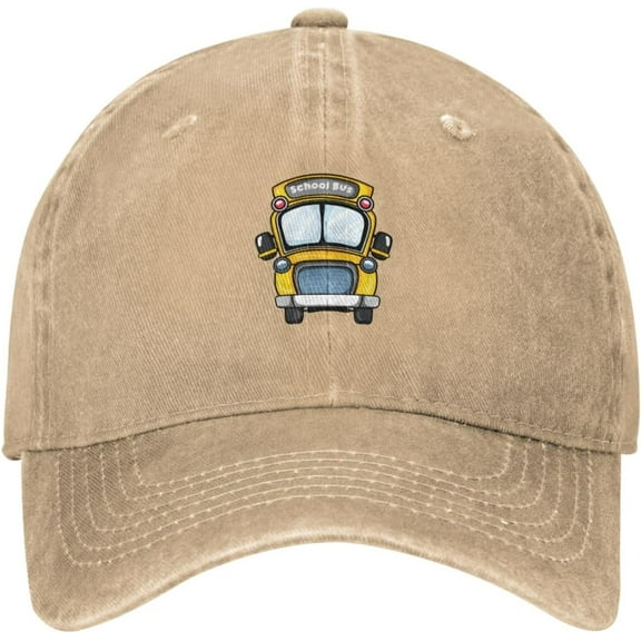 School Bus Baseball Cap for Men Women Hat Adjustable Vintage Cotton Dad Caps