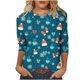 thumbnail image 1 of Camisas Navideñas Para Mujer Moda Blusa de Manga Tres Cuartos Cuello Redondo Casual Chriatmas Impreso Tops Odeerbi ODB200425, 1 of 5