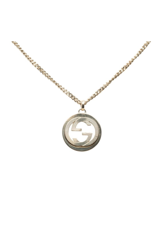 Pre-Owned Gucci Interlocking G Logo Chain Pendant Necklace 246490 SV925 Silver Women's GUCCI