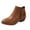 Brown, variant on Ankle Boots for Women Low Heel Pointed Toe Chunky Block Stacked Heel Boots with Side Zipper Faux Leather Short Booties