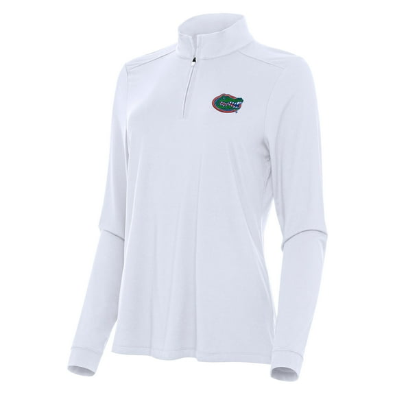 Women's Antigua White Florida Gators Intent Quarter-Zip Top