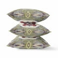 thumbnail image 3 of 16â€ Green Brown Geo Tribal Suede Throw Pillow, 3 of 4