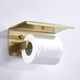 thumbnail image 3 of Toallero de papel con acabado dorado cepillado montado en la pared con soporte para teléfono móvil Estante Construcción de acero inoxidable para baño, 3 of 5