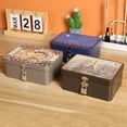 thumbnail image 5 of High Quality Household Large Capacity with Lock Key Vintage Desktop Storage Case Empty Box Metal Box Tinplate Box G, 5 of 8