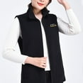 thumbnail image 4 of CUZIBR Women Winter Vest Plus Size Sleeveless Full Zipper Soft Stand Collar Solid Thick Warm Jacket Cozy Lightweight Outdoor Basic Waistcoat Daily Wear,Black,XXL, 4 of 6