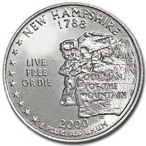 2000-D New Hampshire State Quarter BU