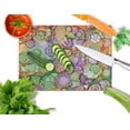 thumbnail image 2 of Carolines Treasures 8971LCB Abstract in Purple Green & Orange Glass Cutting Board- Large, 2 of 2