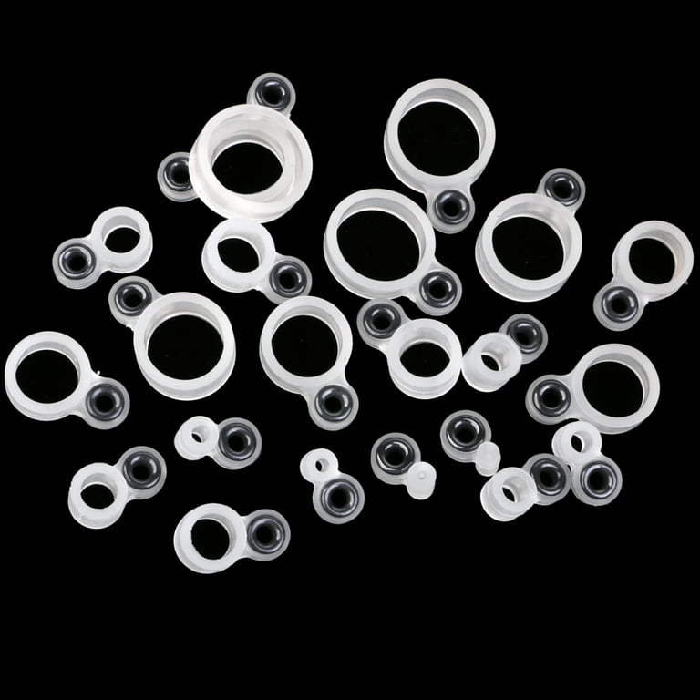 22 Piece Silicone Fishing Rod Guides Line , Telescopic Rod Eyes Eyelets Replacement, Different Size 1-22, Men's, Size: As described, White