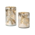 thumbnail image 4 of Sullivans Pinecone Glass Pillar Candle Holder Set of 2, 6"H & 7.75"H Gold, 4 of 4